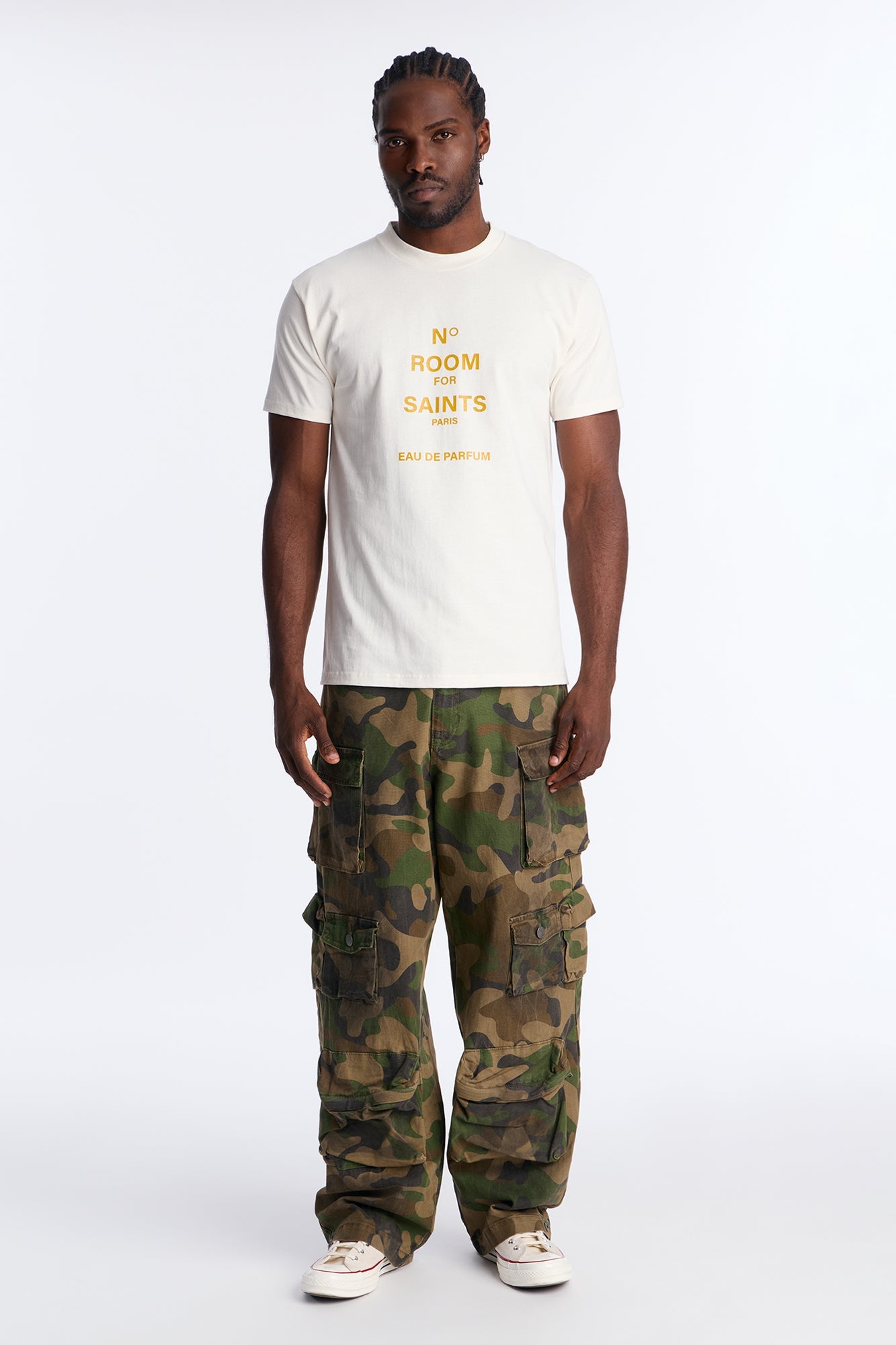 No Room For Saints Short Sleeve Tee - Off White