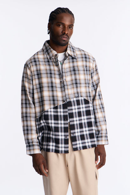 Culver Mixed Media Flannel - Black/combo
