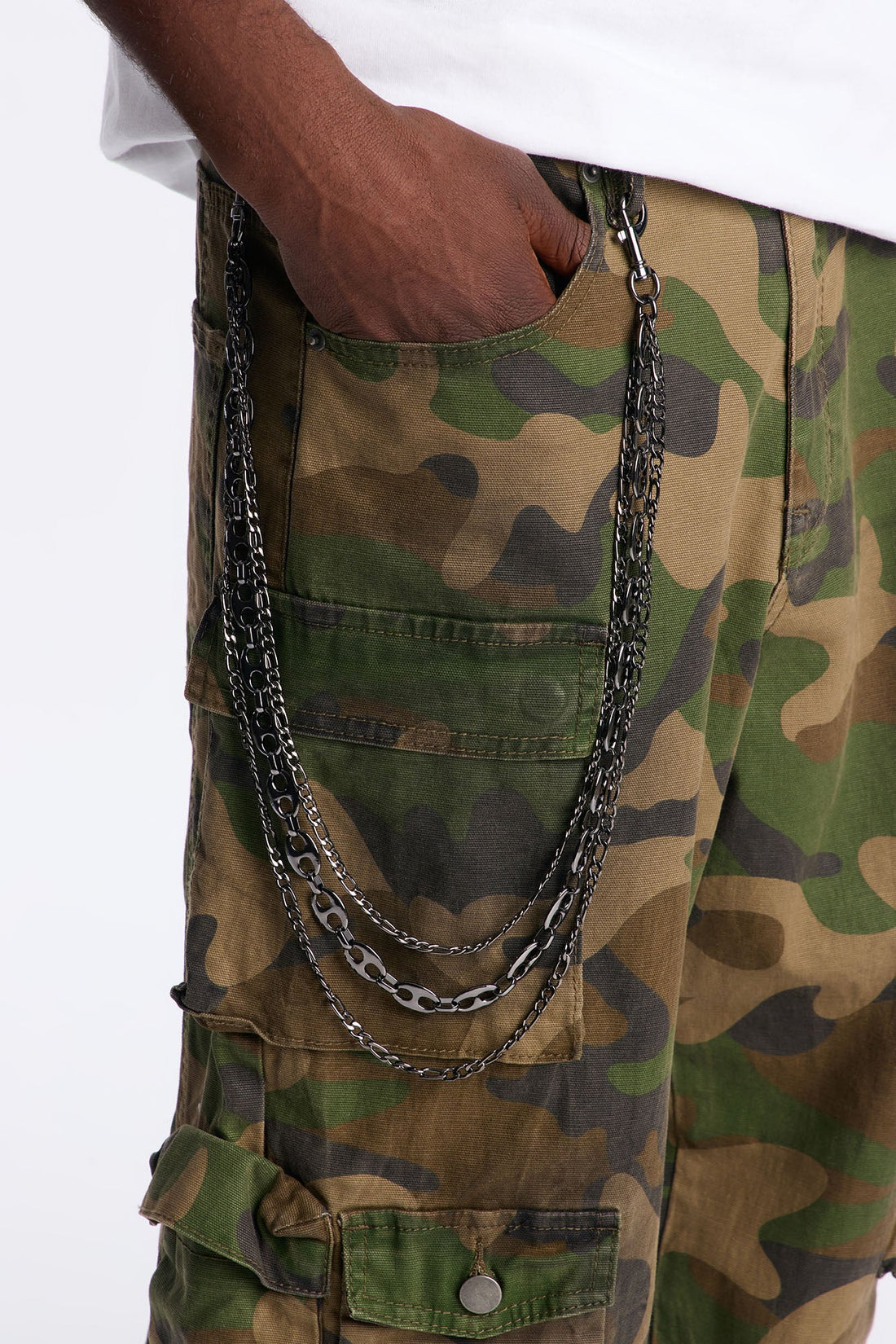 Hit The Stage Layered Pant Chain - Gunmetal