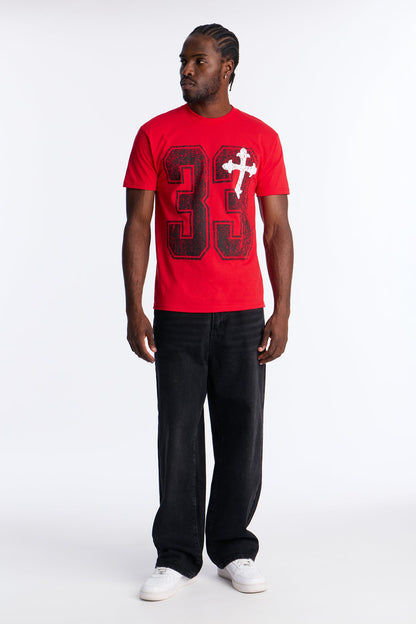 Cross My Heart And Hope To Win Short Sleeve Tee - Red