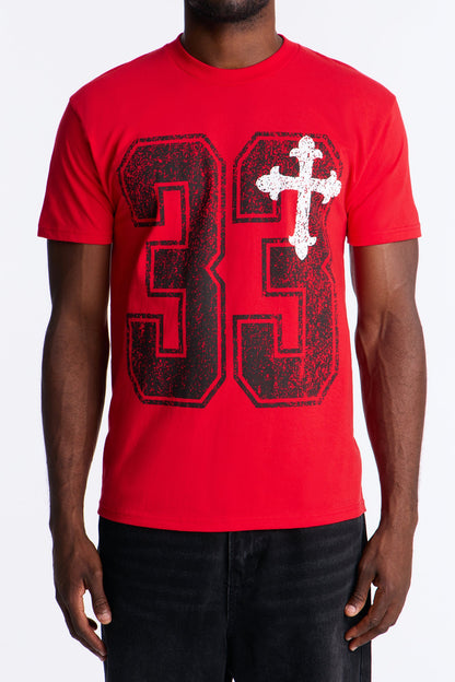 Cross My Heart And Hope To Win Short Sleeve Tee - Red
