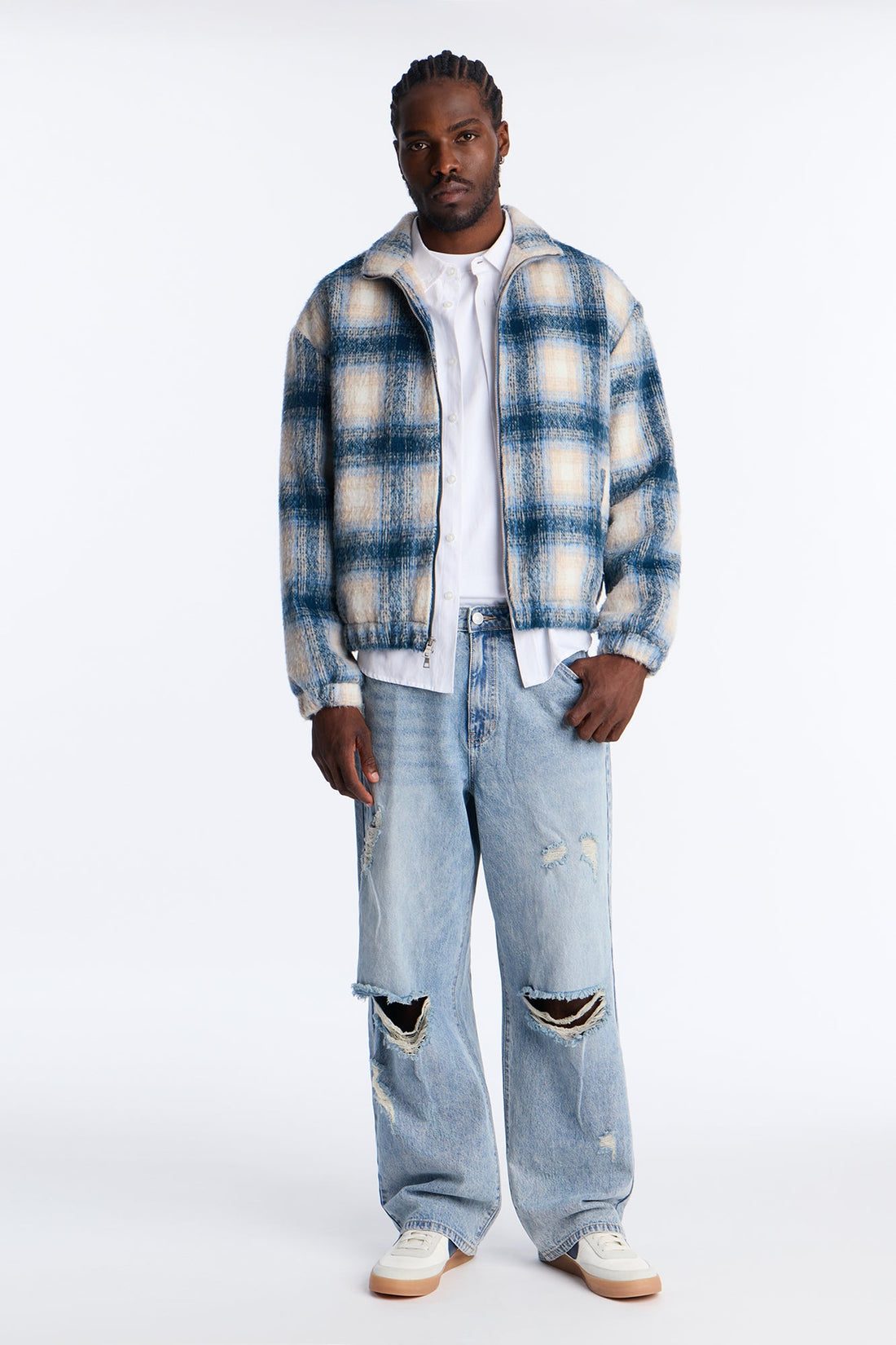Baggy On The Grind Destroyed Jean - Light Blue Wash