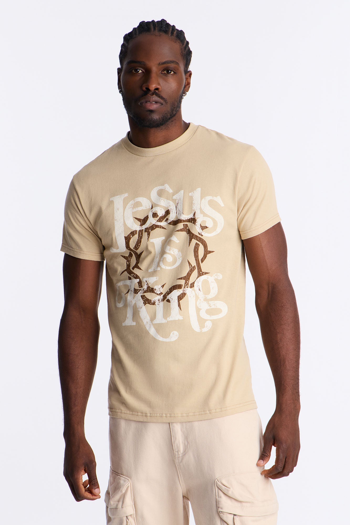 Crown of Thorns Graphic Short Sleeve Tee - Sand