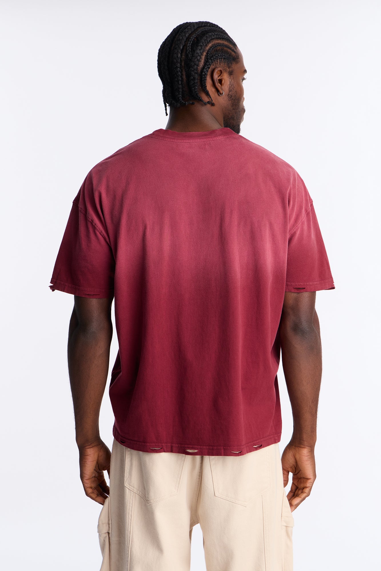 Vintage Wash Relaxed Edge Tee - Red