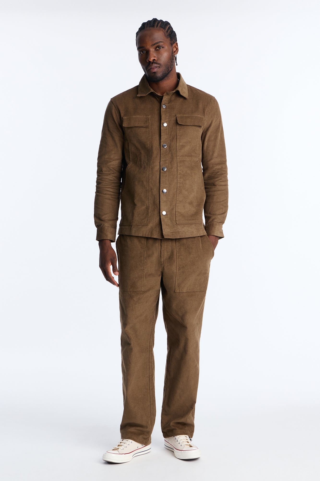 Canyon Cord Button Up Shirt - Olive