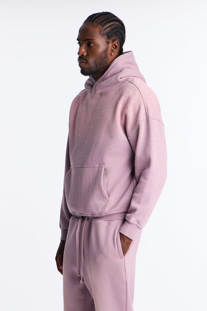 Run Them Rhinestones Oversized Hoodie - Pink