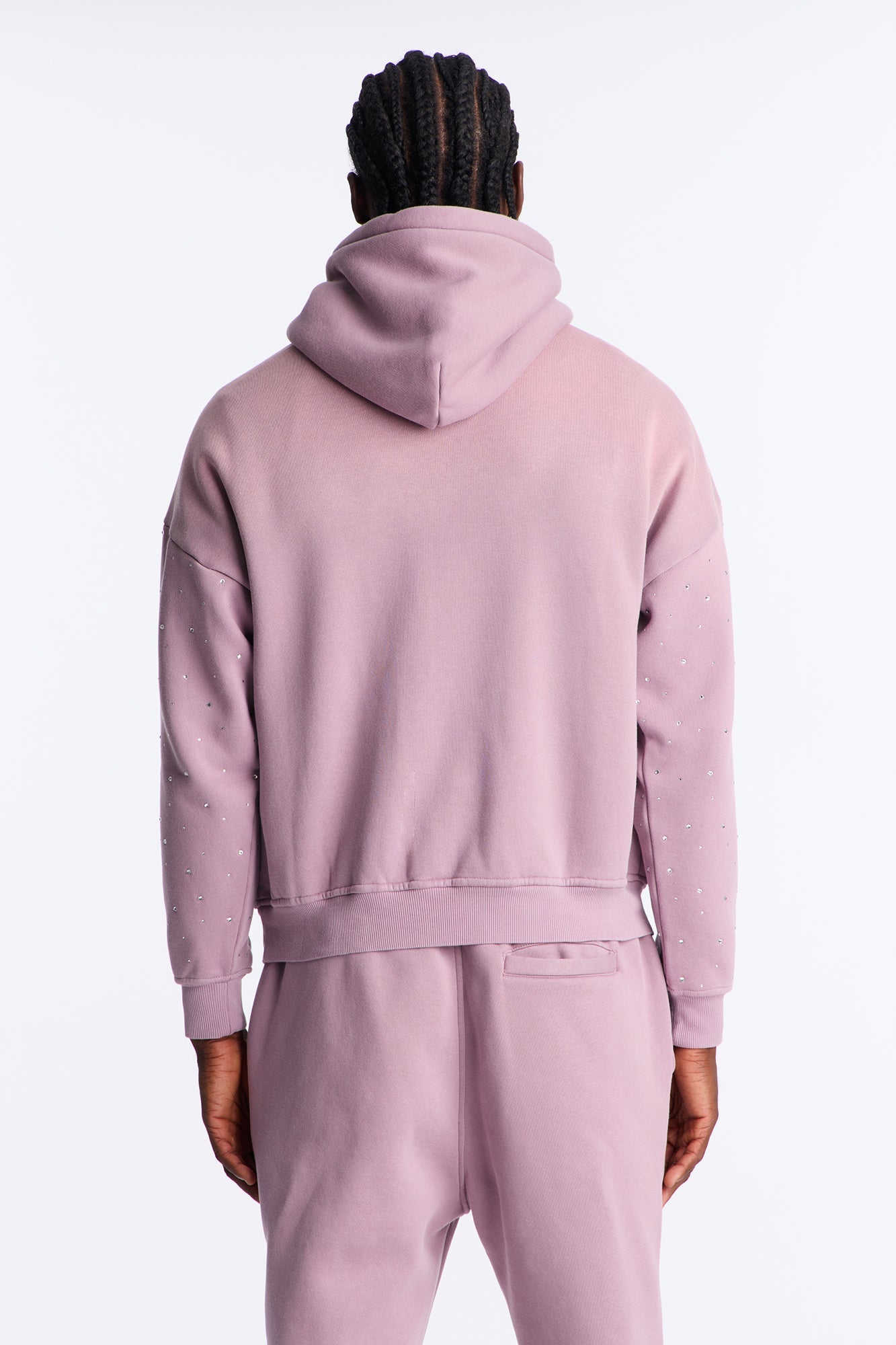 Run Them Rhinestones Oversized Hoodie - Pink