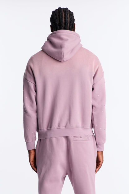 Run Them Rhinestones Oversized Hoodie - Pink