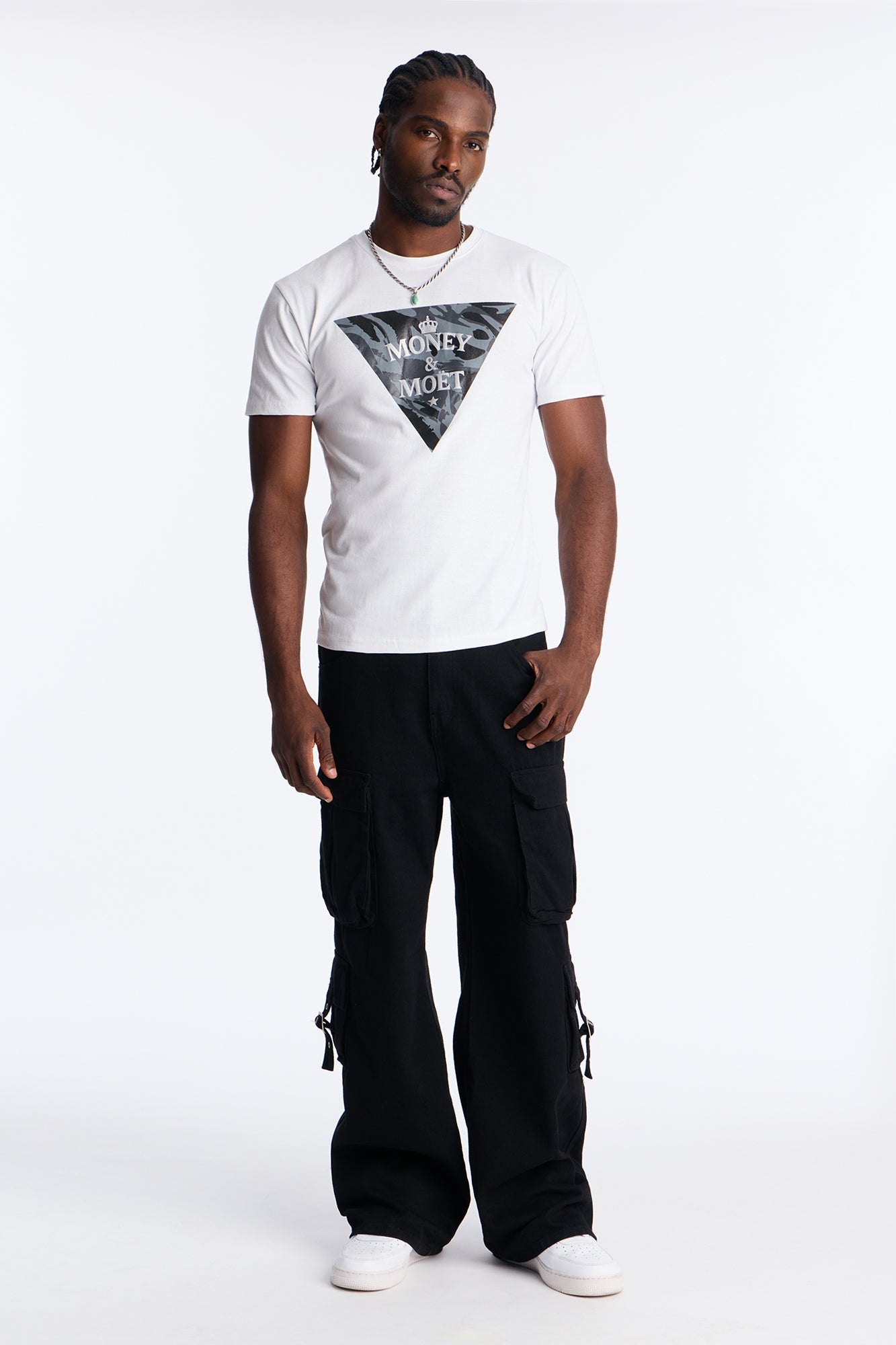 Money &amp; Moet Short Sleeve Tee - White