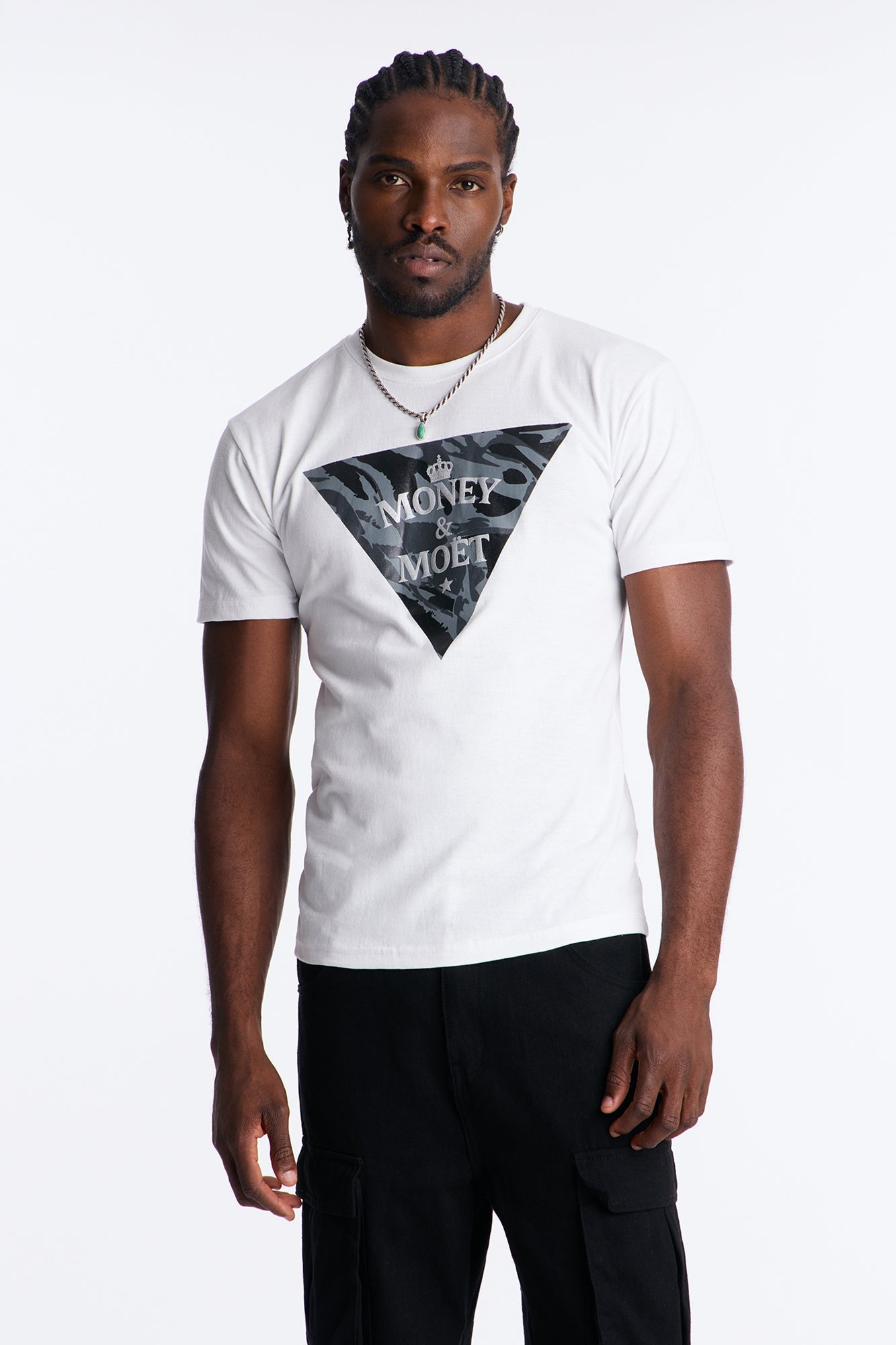 Money &amp; Moet Short Sleeve Tee - White