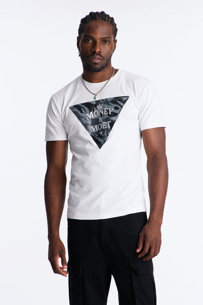 Money &amp; Moet Short Sleeve Tee - White