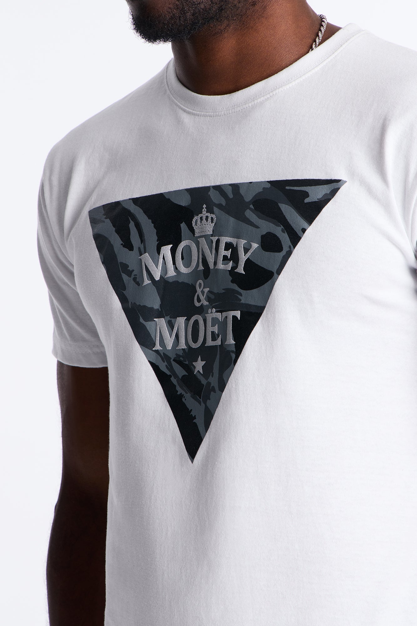 Money &amp; Moet Short Sleeve Tee - White