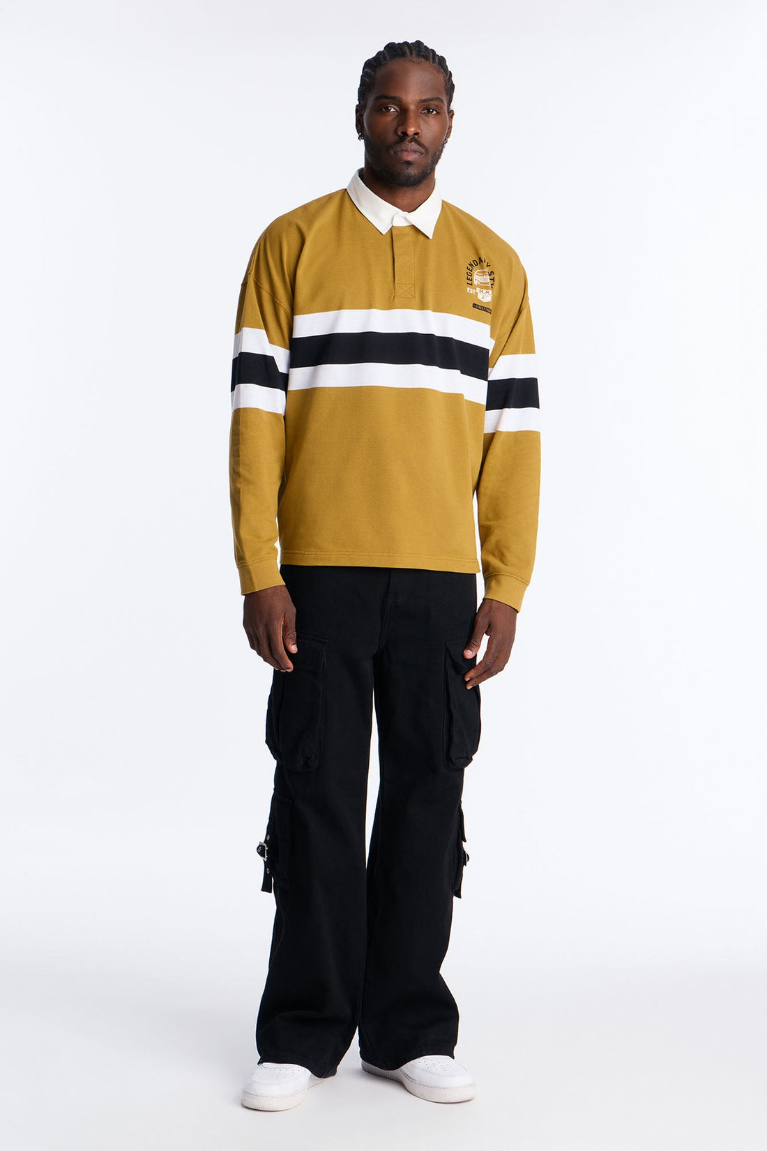 Legendary Style Long Sleeve Polo - Olive/combo