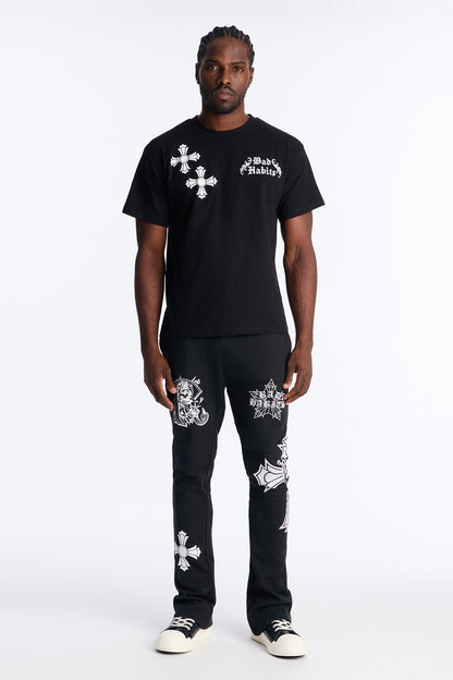 Bad Habits Not Perfect Oversized Short Sleeve Tee - Black