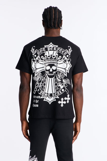 Bad Habits Not Perfect Oversized Short Sleeve Tee - Black