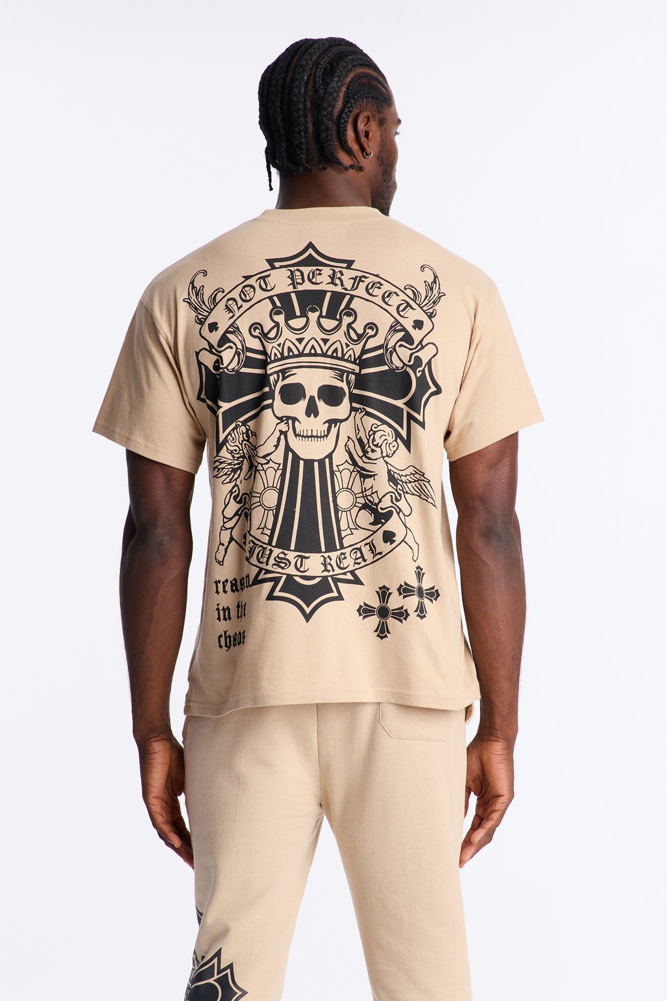 Bad Habits Not Perfect Oversized Short Sleeve Tee - Taupe
