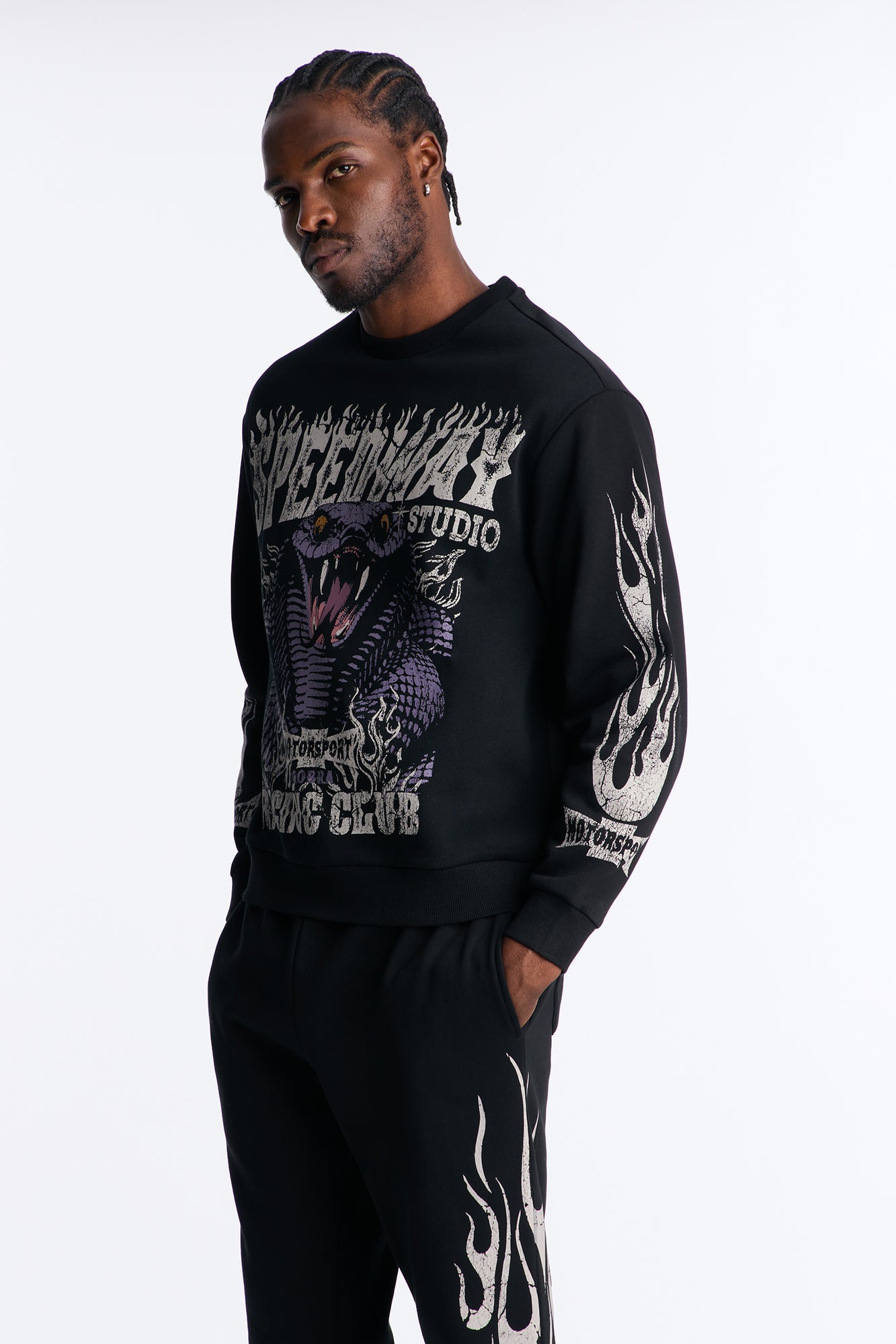 Speedway Studio Crewneck Sweatshirt - Black