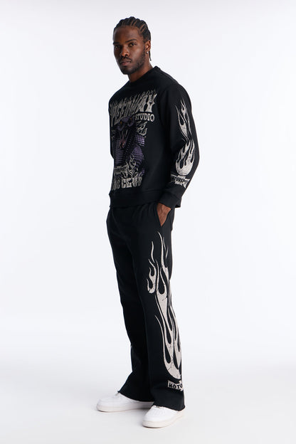 Speedway Studio Raw Sweatpants - Black