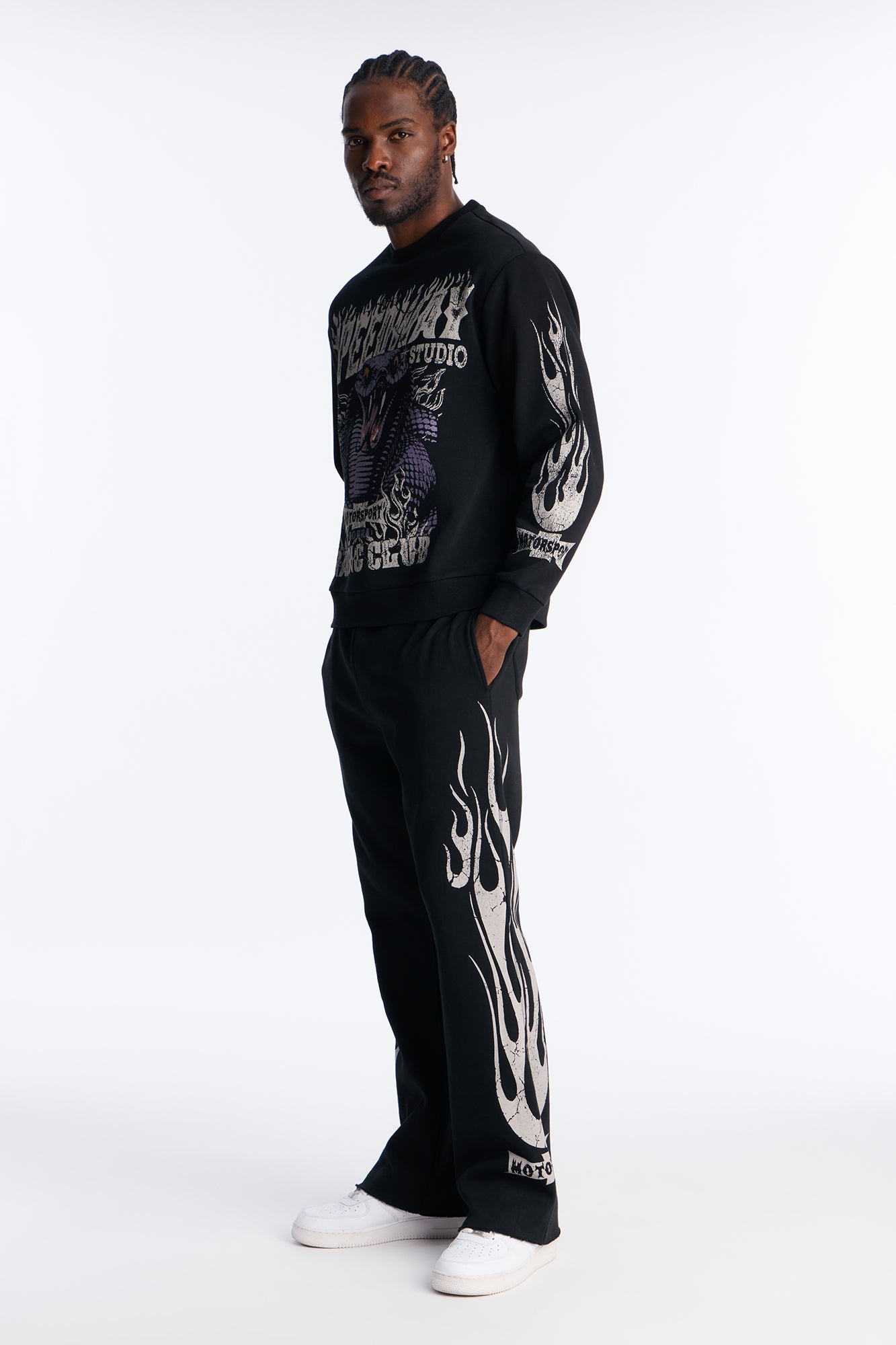 Speedway Studio Raw Sweatpants - Black