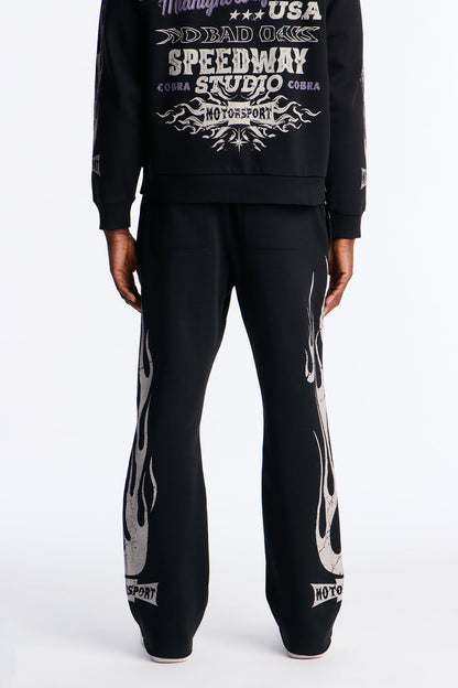 Speedway Studio Raw Sweatpants - Black