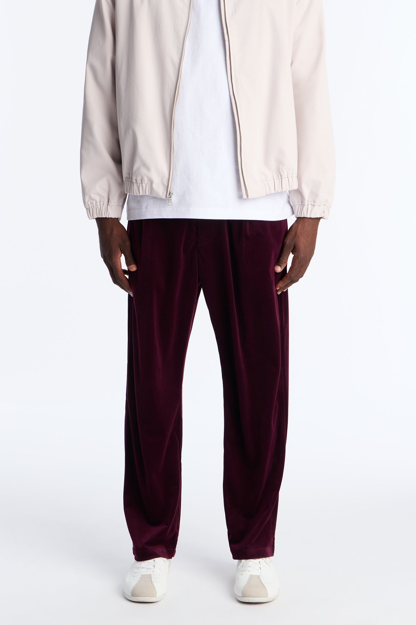 Straight Lincoln Park Textured Trouser - Burgundy