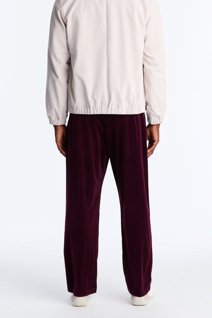 Straight Lincoln Park Textured Trouser - Burgundy