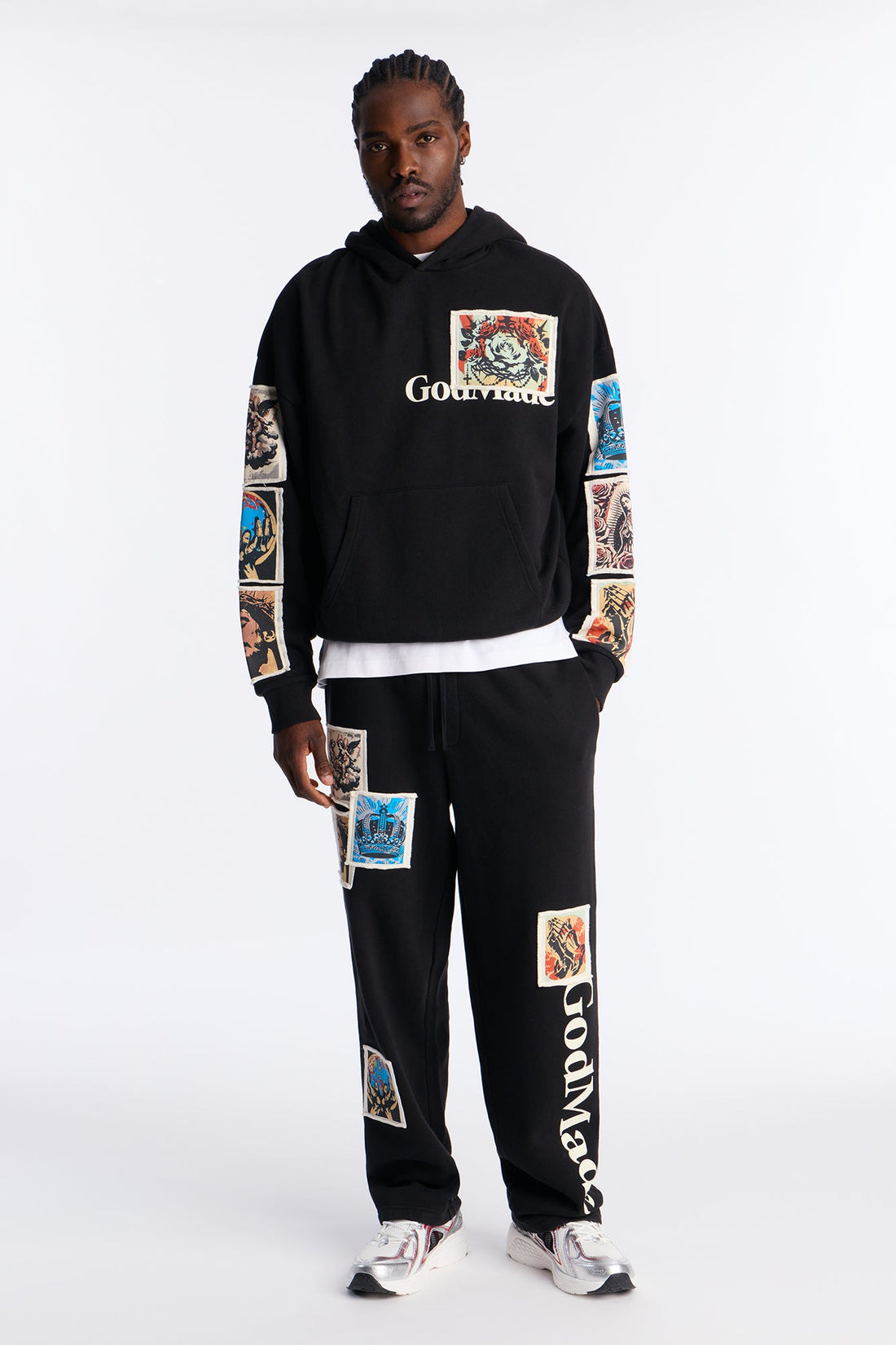 God Made Patch Straight Sweatpants - Black