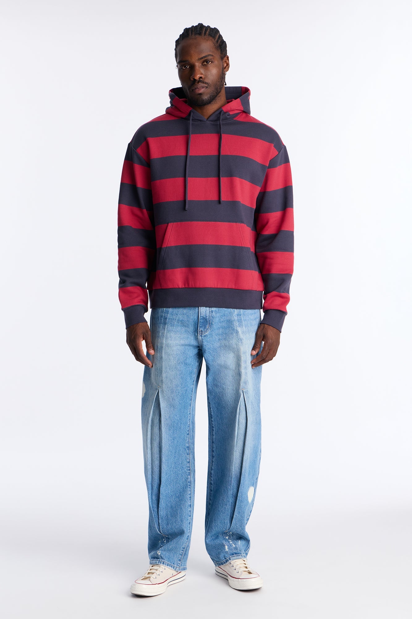 Fearless Flow Stripe Hoodie - Red