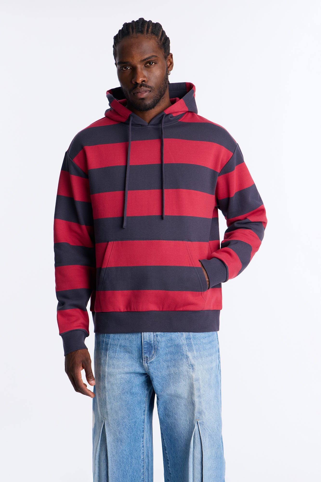 Fearless Flow Stripe Hoodie - Red