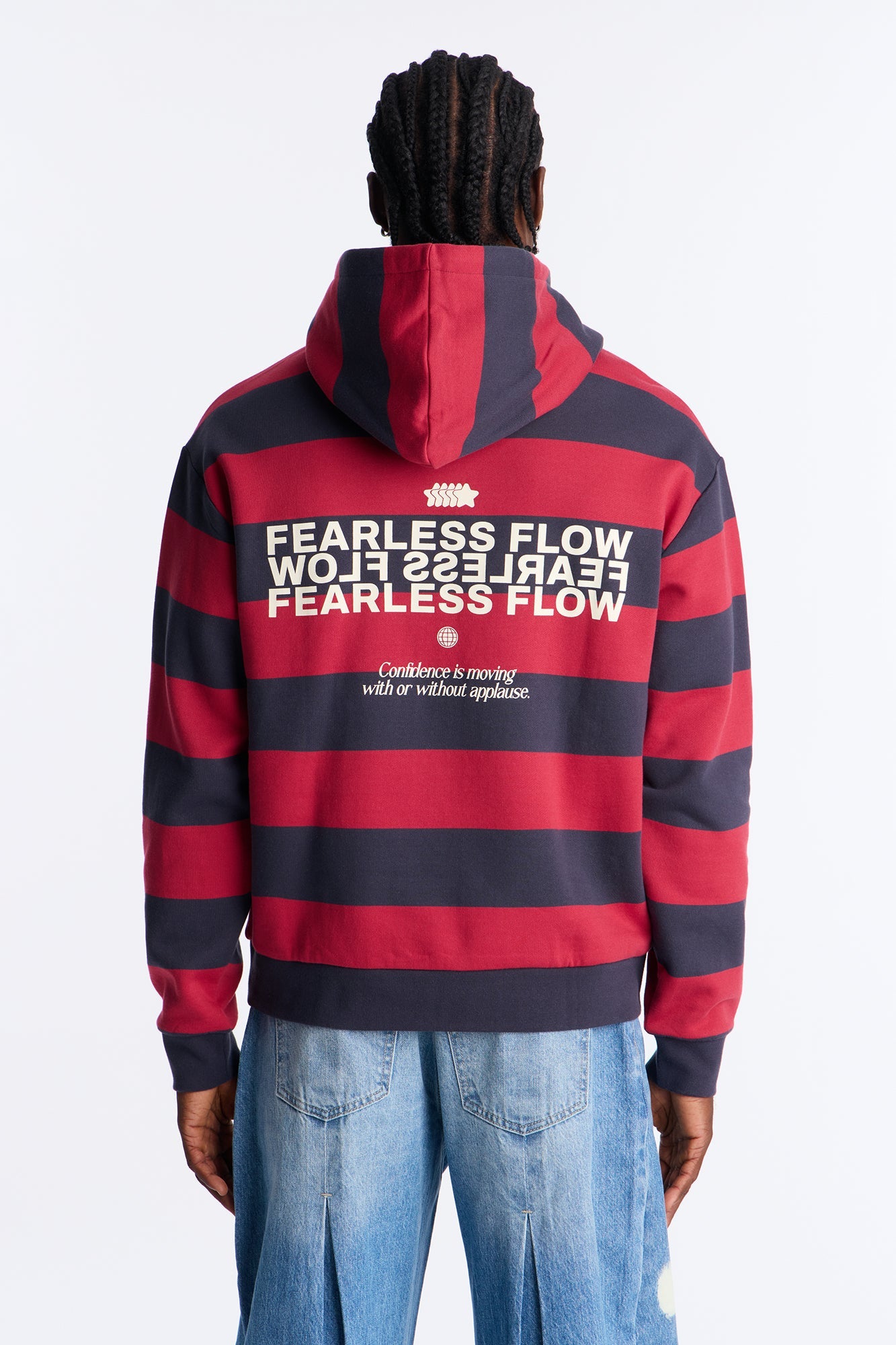 Fearless Flow Stripe Hoodie - Red
