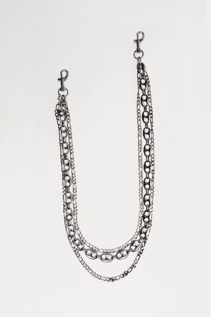 Hit The Stage Layered Pant Chain - Gunmetal