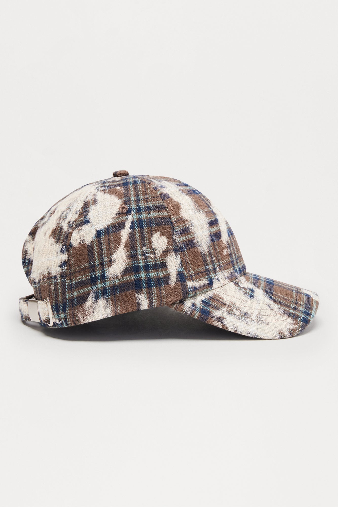 Bleached Flannel Baseball Hat - Brown/combo