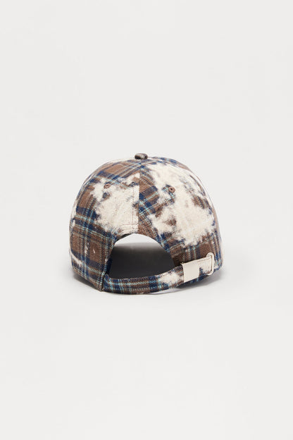 Bleached Flannel Baseball Hat - Brown/combo