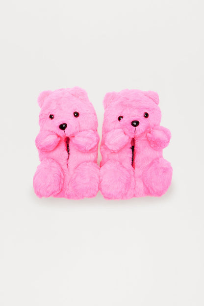 Mini Cute And Cuddly Teddy Bear Slippers - Pink