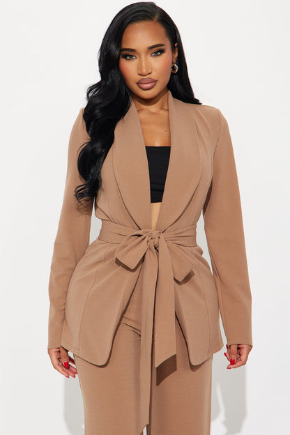 CEO Vibes Blazer Set - Mocha