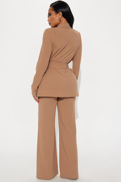 CEO Vibes Blazer Set - Mocha