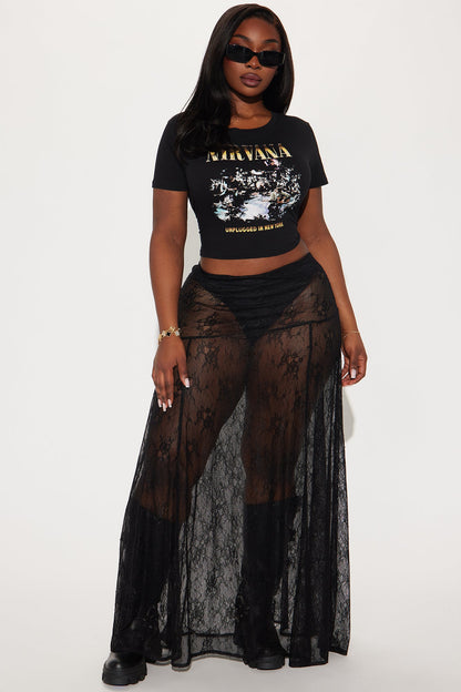 Confessions Lace Maxi Skirt - Black