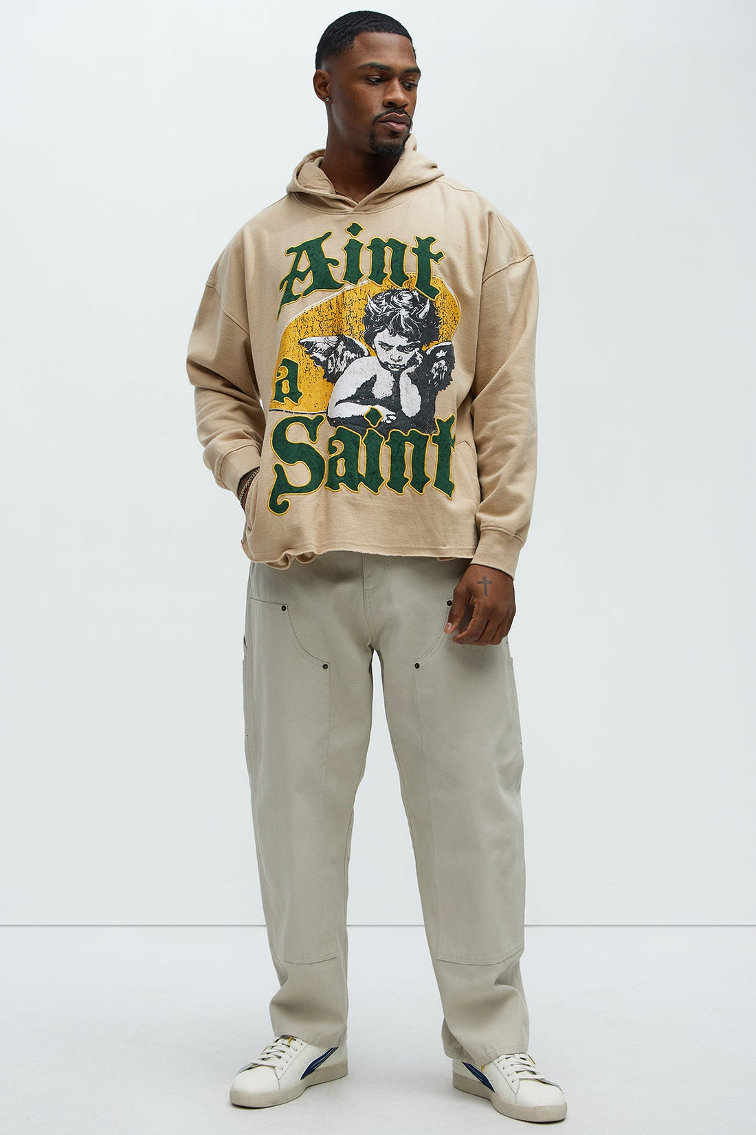 Aint A Saint Hoodie - Khaki