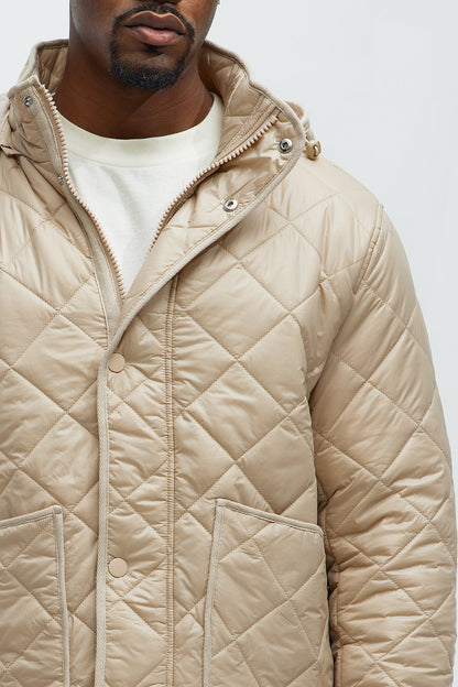 Better By Myself Quilted Jacket - Tan