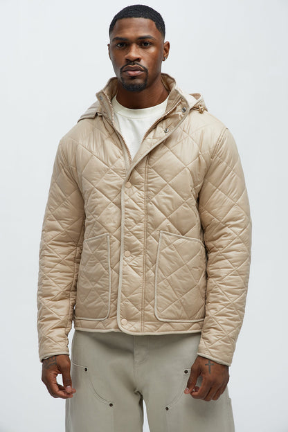Better By Myself Quilted Jacket - Tan