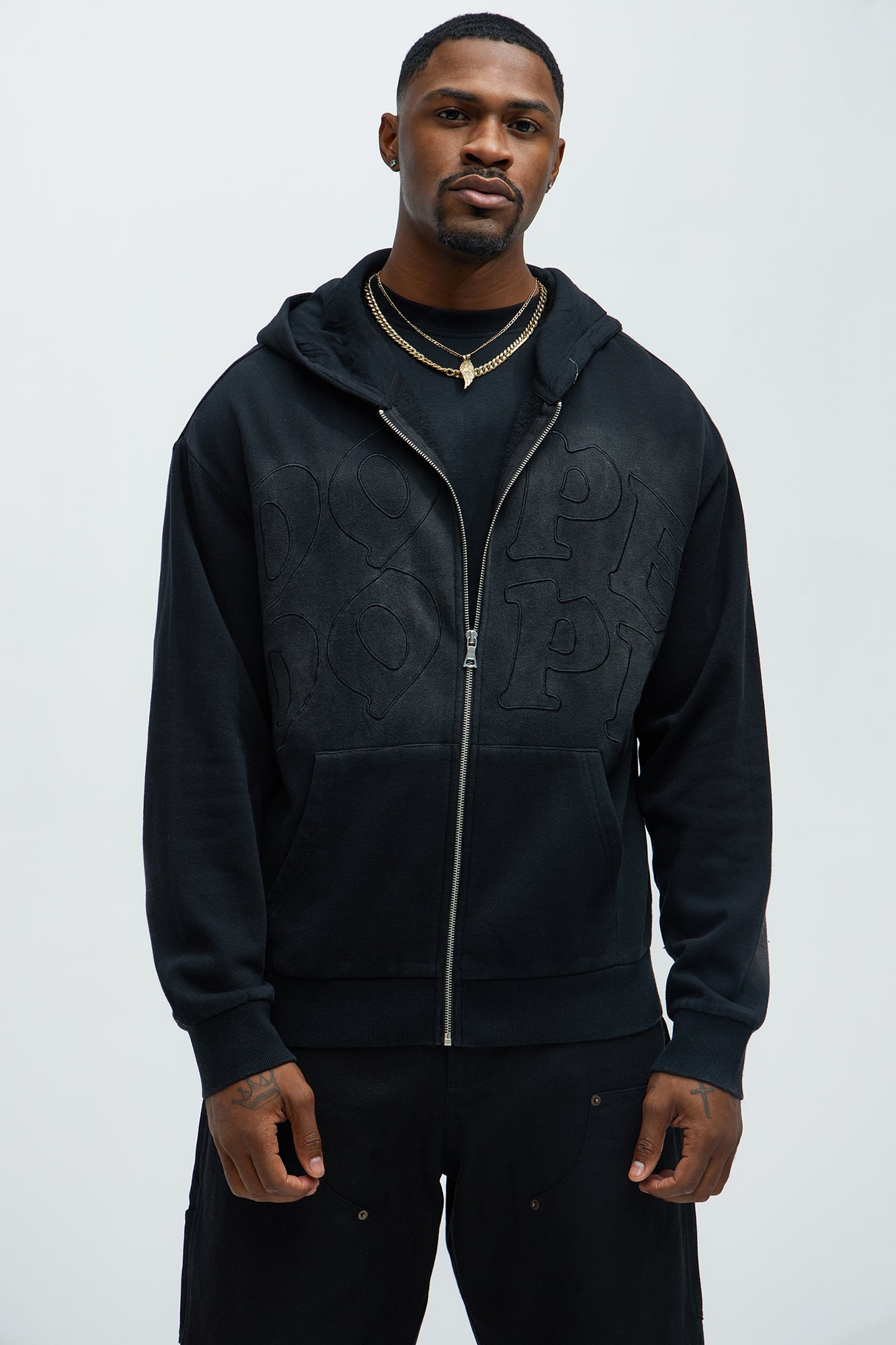 Dope Dope Zip Up Hoodie - Black