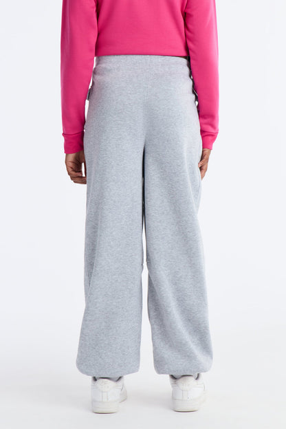 Mini Chillin For Life Wide Leg Pants - Heather Grey
