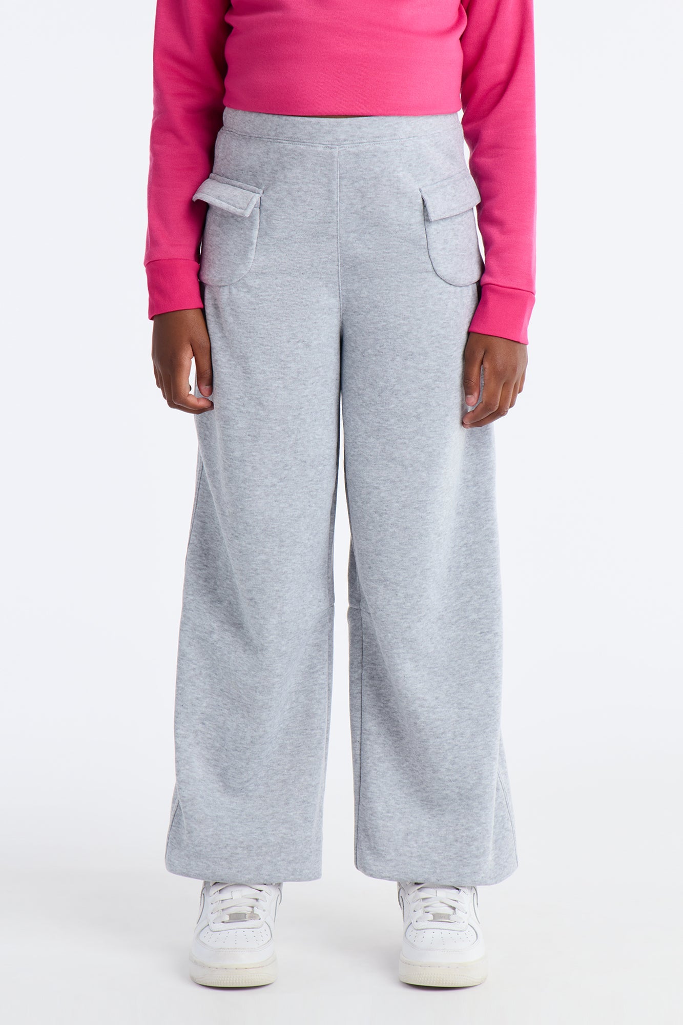 Mini Chillin For Life Wide Leg Pants - Heather Grey