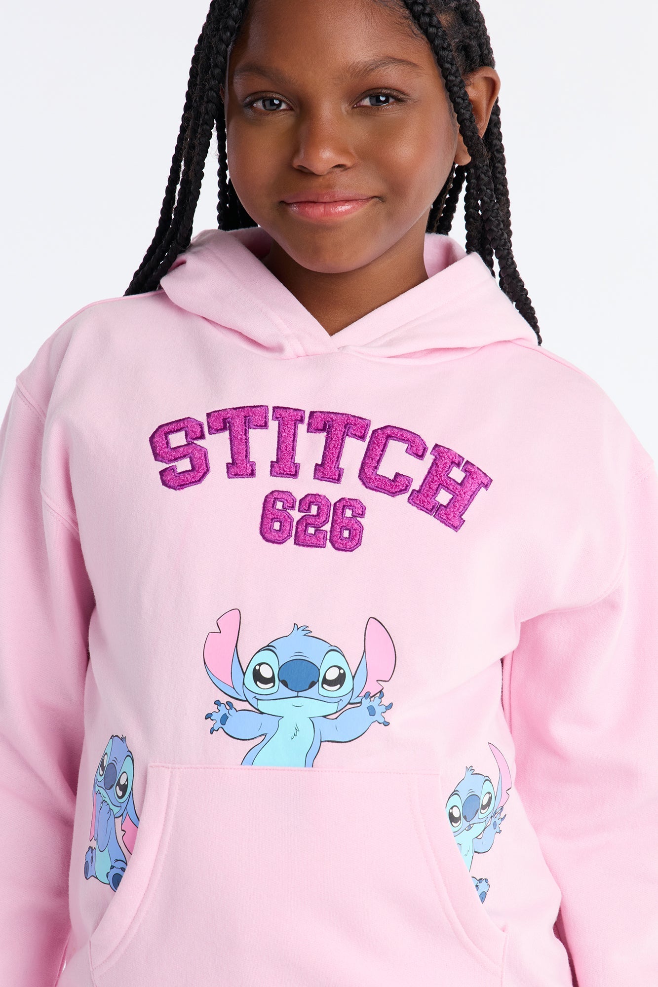 Mini Stitch Shows Emotion Hoodie - Light Pink