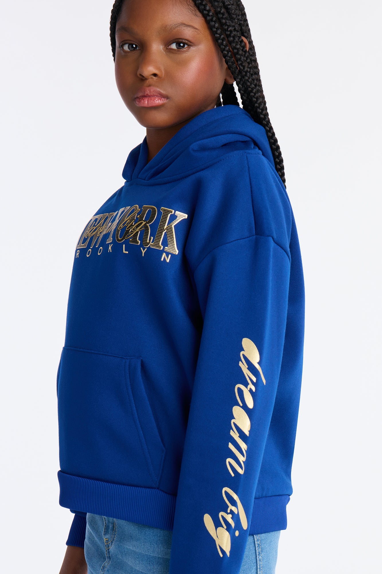 Mini Dream Big New York Fleece Hoodie - Navy