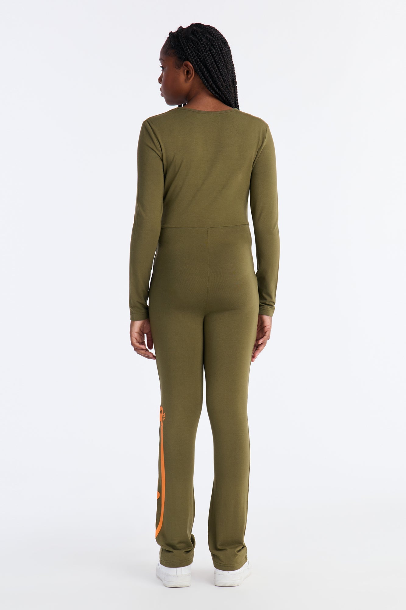Mini Von Dutch Babe Flare Leg Jumpsuit - Olive