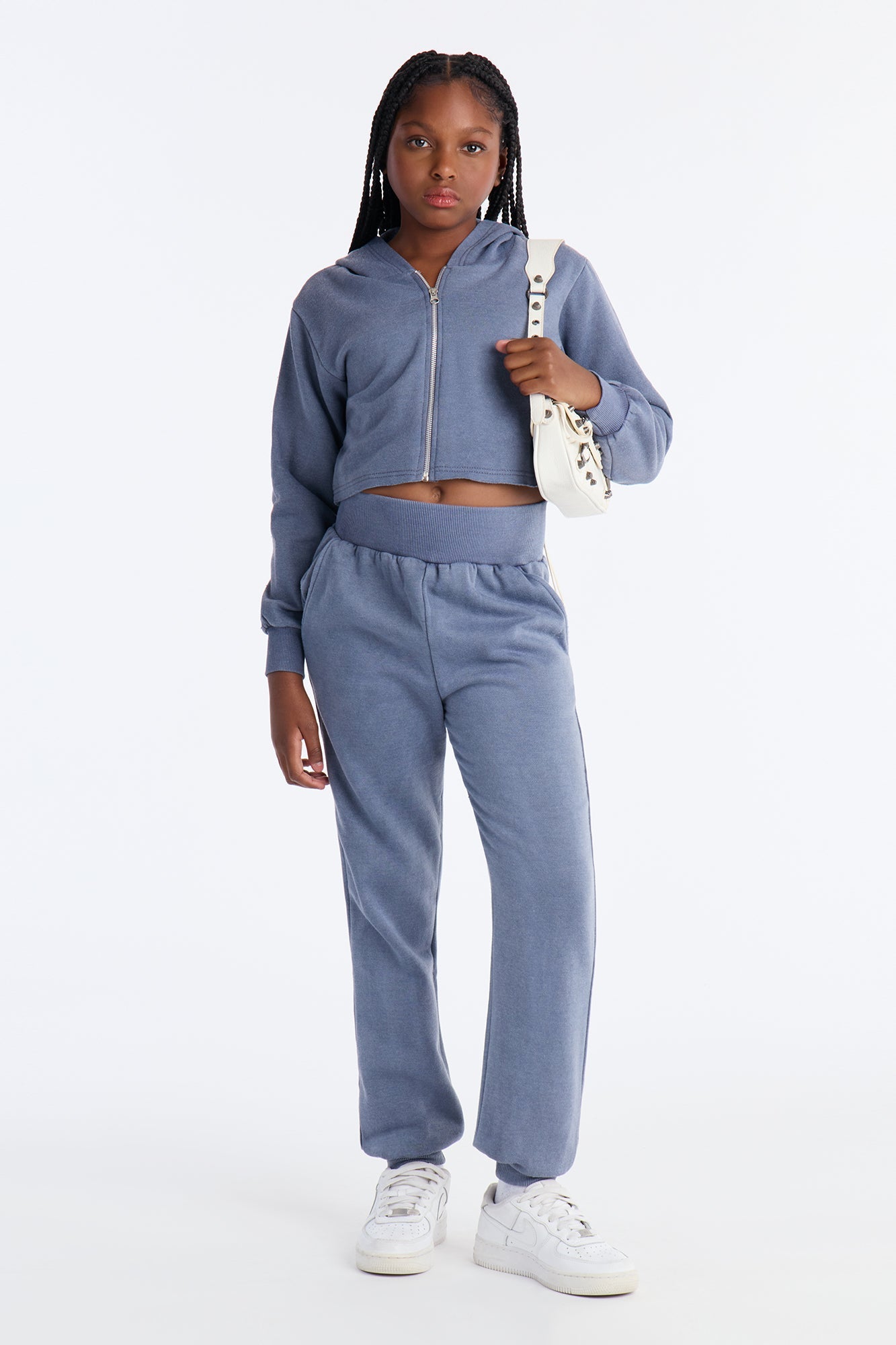 Mini Tamara Washed Jogger Set - Slate Blue