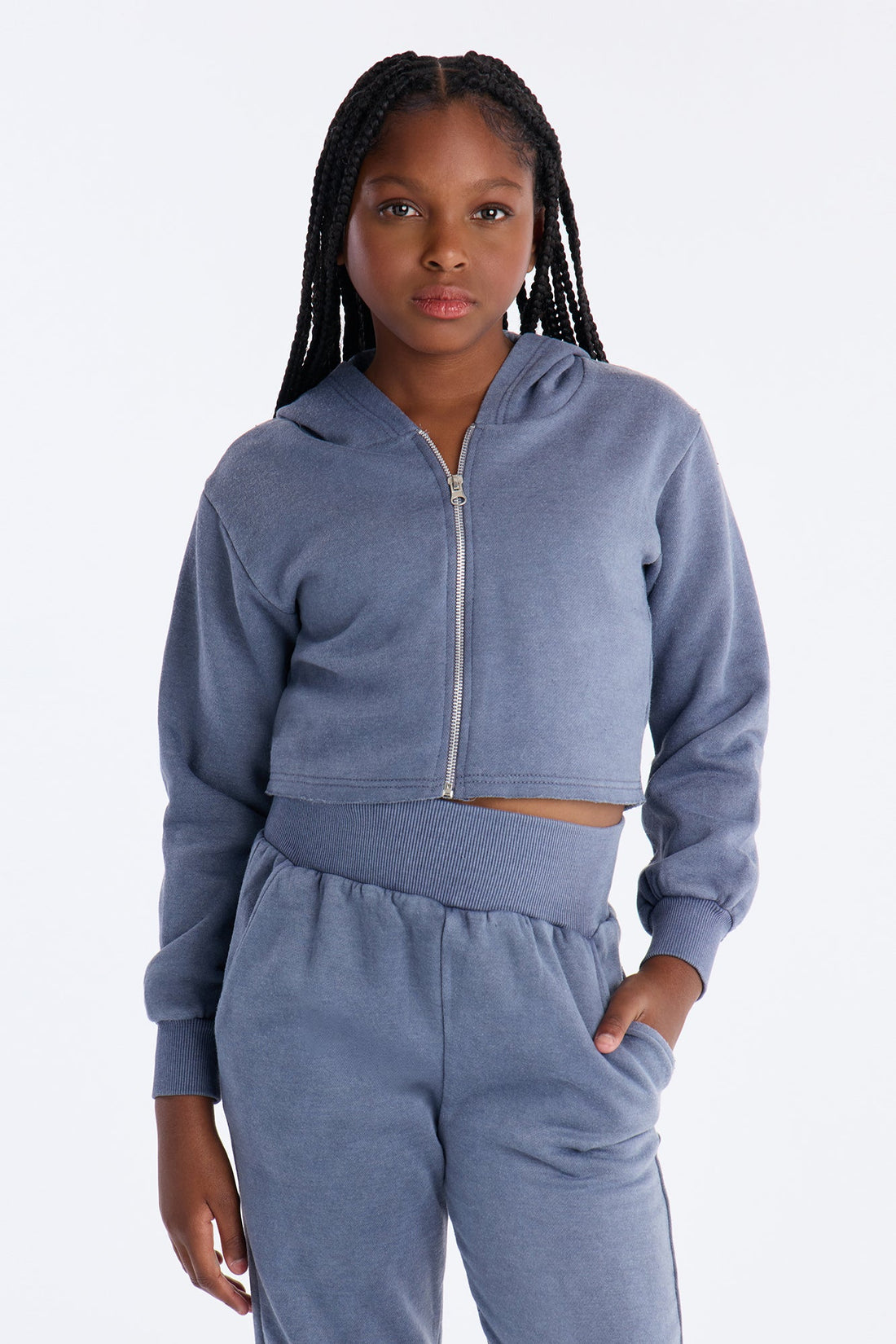 Mini Tamara Washed Jogger Set - Slate Blue