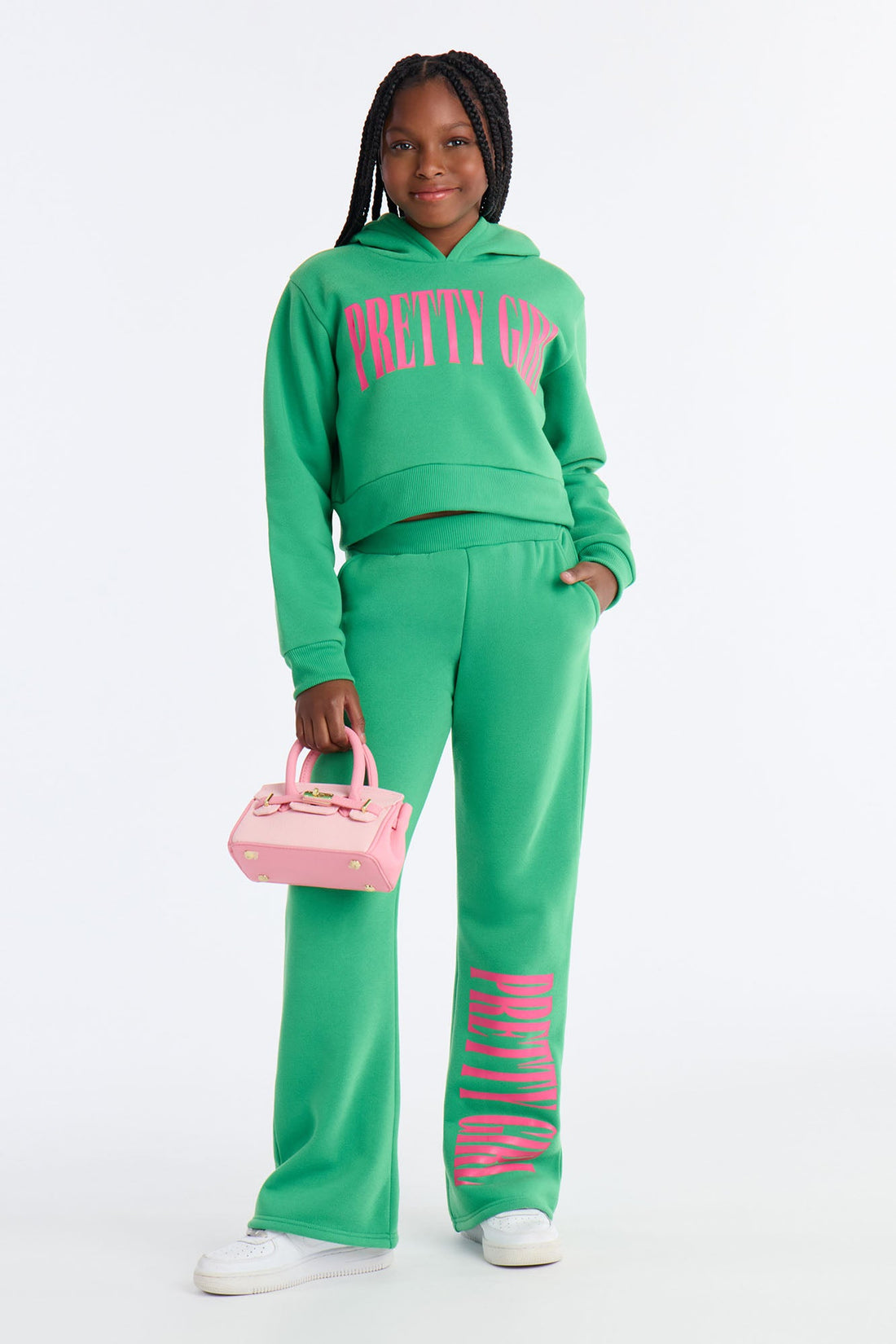 Mini Pretty Girls Rock Hoodie And Pant Set - Kelly Green