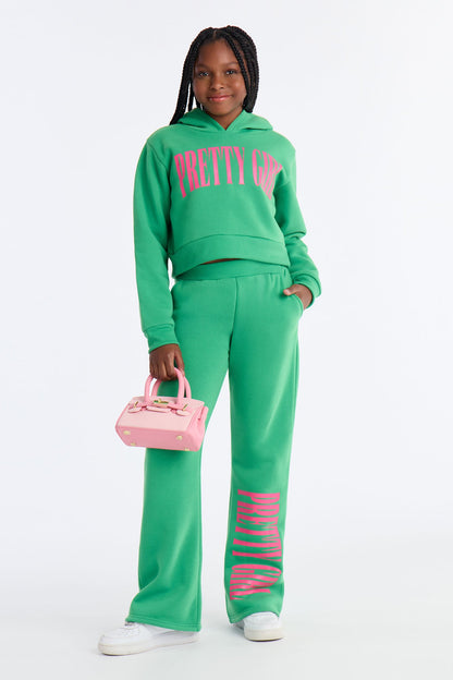 Mini Pretty Girls Rock Hoodie And Pant Set - Kelly Green